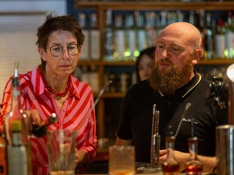 Cocktail-Tasting von "Feines aus Franken",  "Fränkischer Talk" und fränkische-rezepte.de im Schwarzen Schaf in Bamberg.Cocktail-Tasting im Schwarzen Schaf