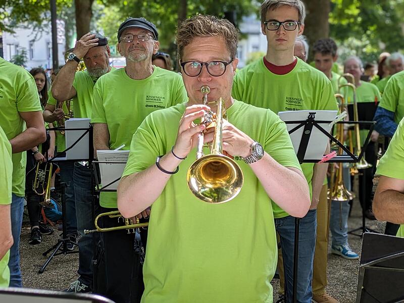 Volle Konzentration. Philip Cobb vom BBC Symphony Orchestra an der Trompete.