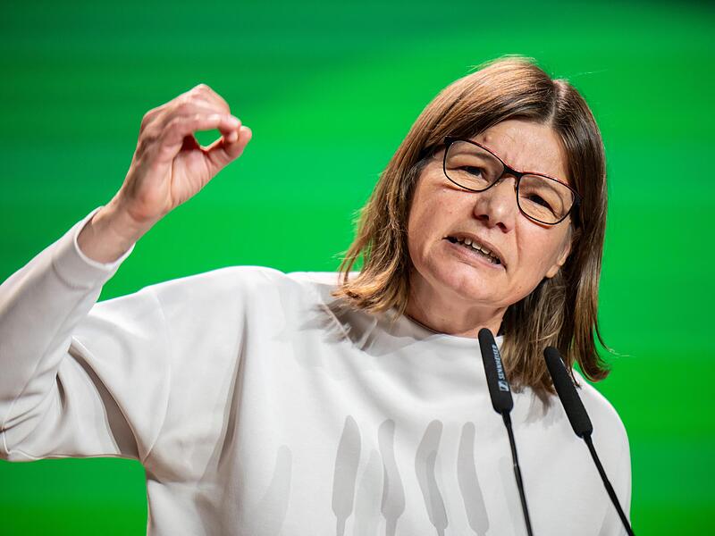 K&auml;mpferisch gab sich Manuela Rottmann bei ihrer Bewerbungsrede zur Schatzmeisterin beim Bundesparteitag der Gr&uuml;nen in Wiesbaden.