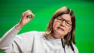 Kämpferisch gab sich Manuela Rottmann bei ihrer Bewerbungsrede zur Schatzmeisterin beim Bundesparteitag der Grünen in Wiesbaden.