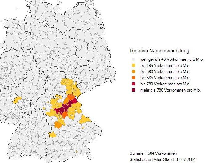 Der Name Wölfel kommt geballt in Nordbayern vor. Der Name Wölfel kommt geballt in Nordbayern vor.