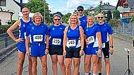 Die L&auml;ufer und L&auml;uferinnen des TSV H&ouml;chstadt beim Kerwalauf in Gremsdorf. TSV H&ouml;chstadt