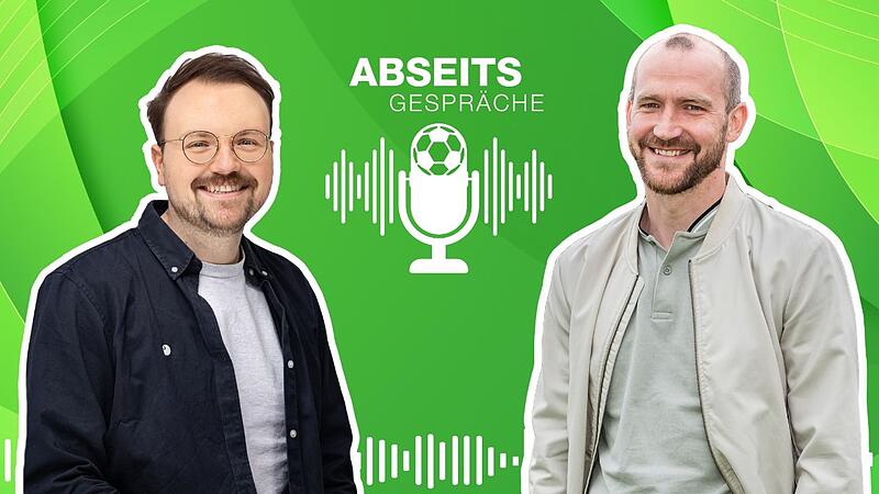 In der aktuellen Folge des Podcasts "Abseitsgespr&auml;che" spricht Gastgeber Lukas Eisenhut (links) mit Sebastian Neumann &uuml;ber dessen Herzprobleme.