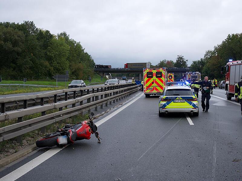 T&ouml;dlicher Motorradunfall auf der A73 bei Forchheim