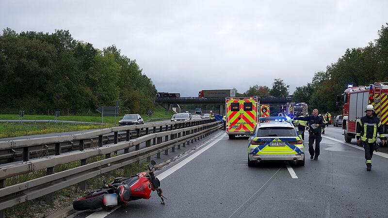 T&ouml;dlicher Motorradunfall auf der A73 bei Forchheim