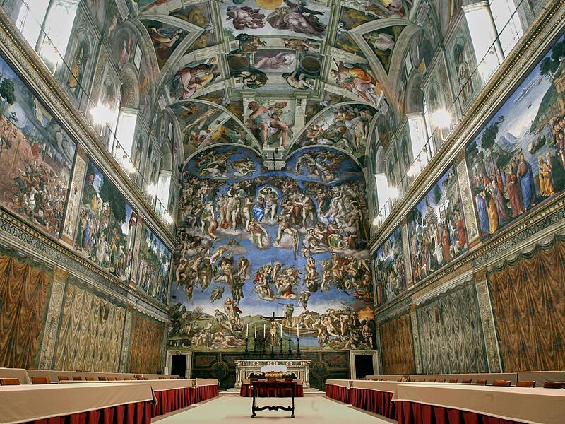 Der Fu&szlig; gilt als Vorbereitung zum Fresko der Sixtinischen Kapelle