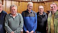 Unser Bild zeigt (von links): 2. Vorsitzenden Michael Lorenz, 1. Vorsitzenden Edgar Schmidt, Kassier Reiner Gruttke, Schriftf&uuml;hrer Thomas D&ouml;rfler und stellvertretenden Schriftf&uuml;hrer Jens Bauernfeind.