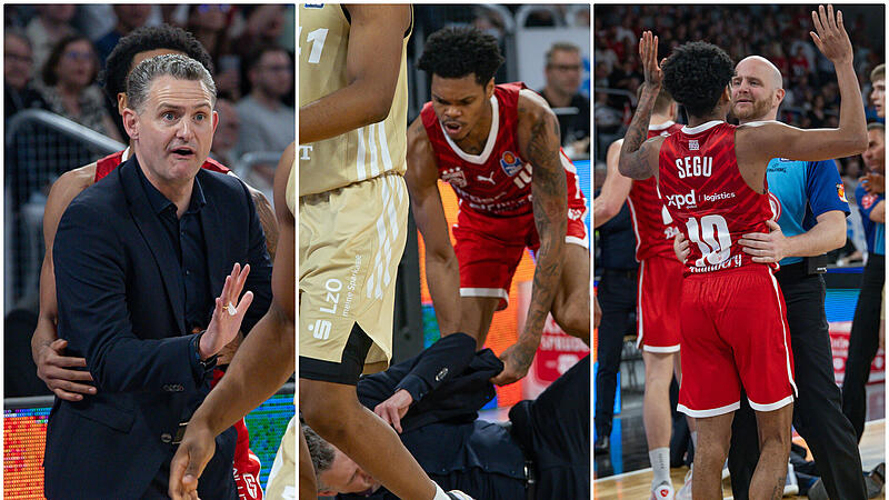 Der Zwischenfall Mitte des dritten Viertels: Ronaldo Segu rempelt Vechta-Coach Martin Schiller an.