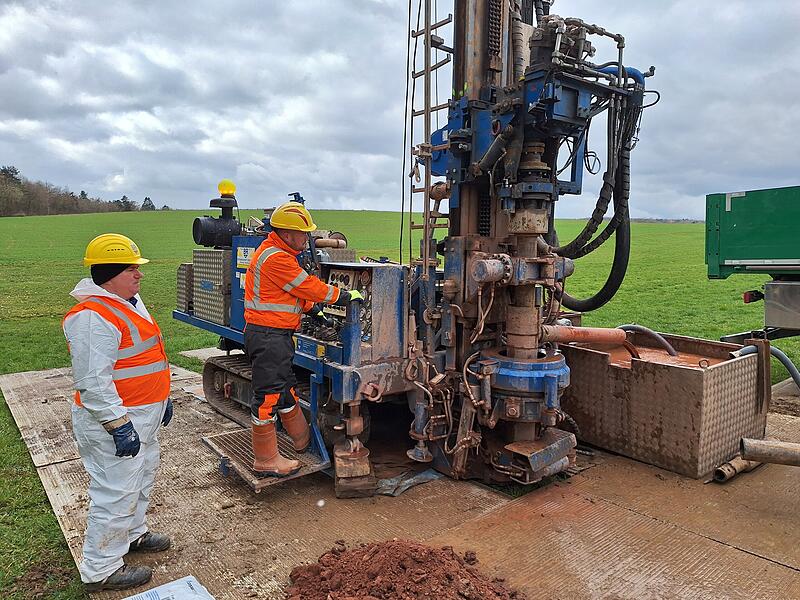 Bohrungen f&uuml;r Fulda-Main-Leitung bei Zeitlofs