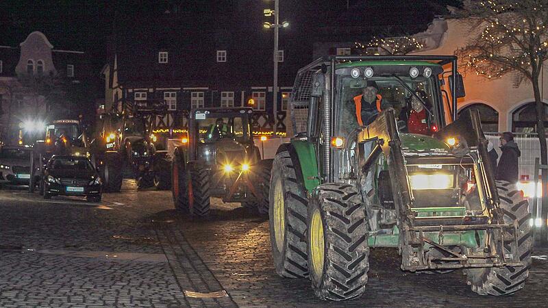 Kronachs Landwirte auf ihrer ersten Protestfahrt