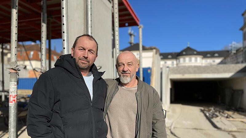 Am Kurgarten, auf dem Grundst&uuml;ck des fr&uuml;heren Steigenberger Kurhaushotels, entsteht ein neues Vier-Sterne-Plus Haus. Investor Robert Manhardt (rechts) mit Christian Z&auml;nglein, der den Rohbau errichtet.