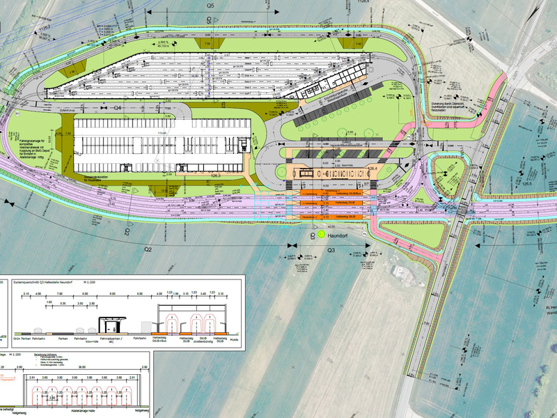 Der aktuelle Arbeitsstand f&uuml;r das geplante Parkhaus mit Platz f&uuml;r 750 Autos nahe der A3 bei Haundorf stellt eine "Maximalplanung" (=gr&ouml;&szlig;tm&ouml;gliche Variante) dar.