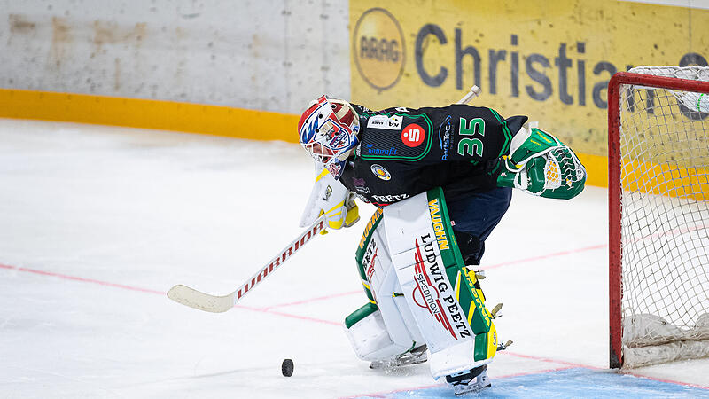 H&ouml;chstadts Goalie Luca Ganz hat gegen den EC Peiting gut gehalten. Auch in Zukunft will er den Alligators ein sicherer R&uuml;ckhalt sein.