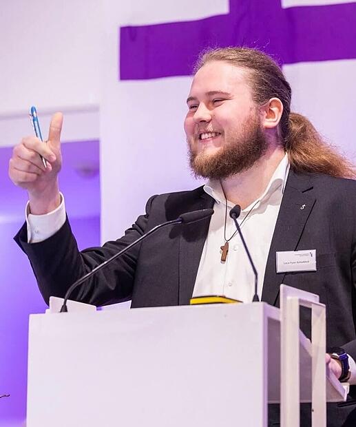 Luca-Fynn Schieblich Vizepräsident aus Kulmbach Landessynode der Evang.-Luth. Kirche in Bayern Luca-Fynn Schieblich am Tag der Wahl in Bayreuth.