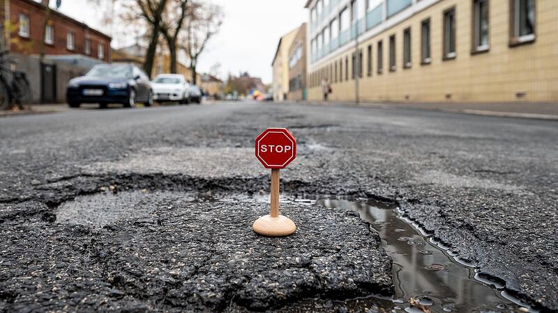 Schlagloch in Bamberg