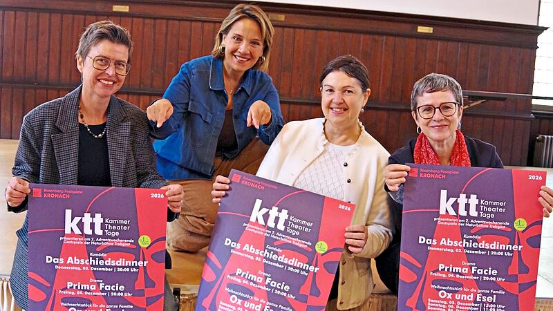 Vorfreude auf die Kammer-Theater-Tage bei (vorne von links) der künstlerischen Leiterin Anja Dechant-Sundby, Bürgermeisterin Angela Hofmann, Tourismus-Chefin Dr. Kerstin Löw sowie (hinten) Uli Noll vom Medienpartner Radio Eins.Heike Schülein Vorfreude auf die Kammer-Theater-Tage bei (vorne von links) der künstlerischen Leiterin Anja Dechant-Sundby, Bürgermeisterin Angela Hofmann, Tourismus-Chefin Dr. Kerstin Löw sowie (hinten) Uli Noll vom Medienpartner Radio Eins.Heike Schülein