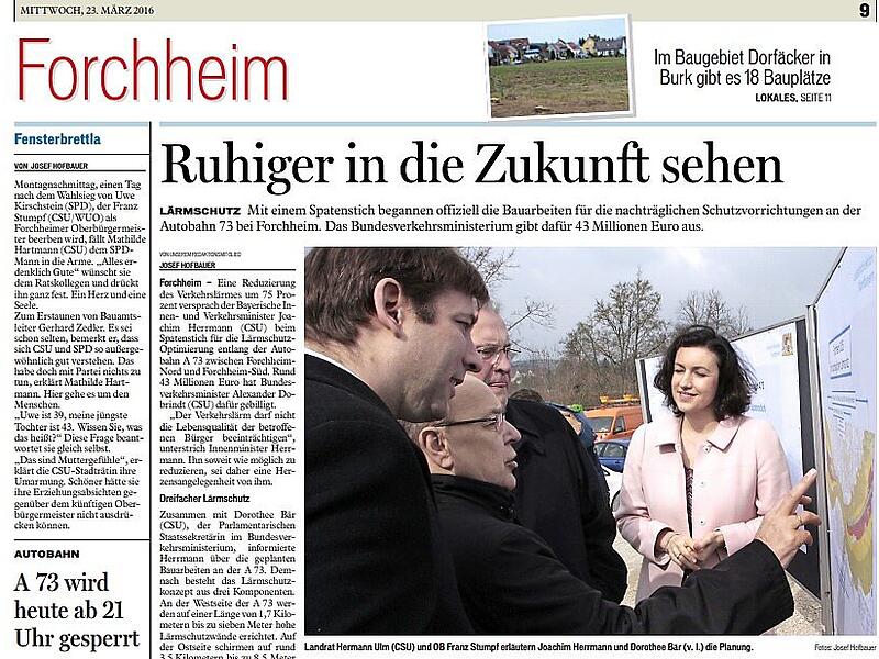 Eine Auswahl von Zeitungsartikeln des Fr&auml;nkischen Tags w&auml;hrend Hermann Ulms Amtszeit von 2014 bis heute.