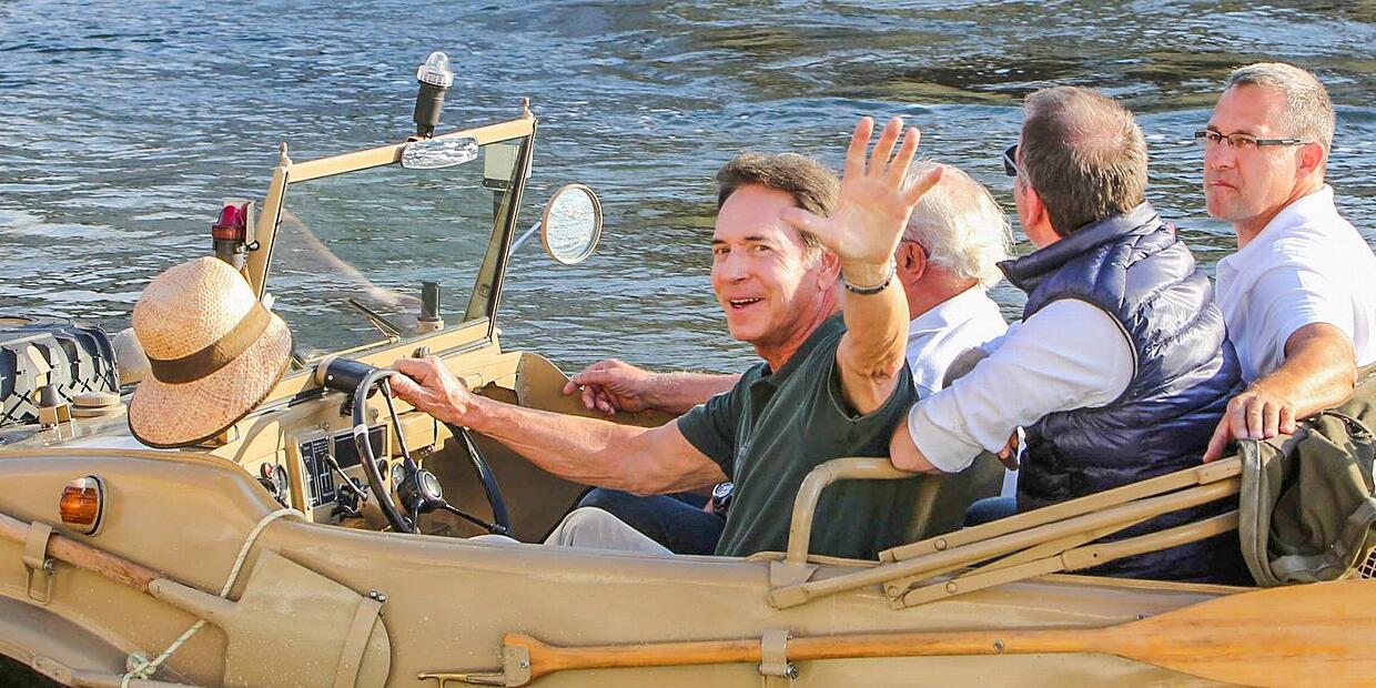 Michael Stoschek und seine Amphibienfahrt zur Sandkerwa Bamberg