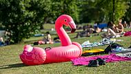 Viele Tage Badewetter: Temperaturen &uuml;ber 30 Grad lockten auch Anfang September noch viele Menschen an die Badeseen in Unterfranken - wie hier in Erlabrunn im Landkreis W&uuml;rzburg.&nbsp;