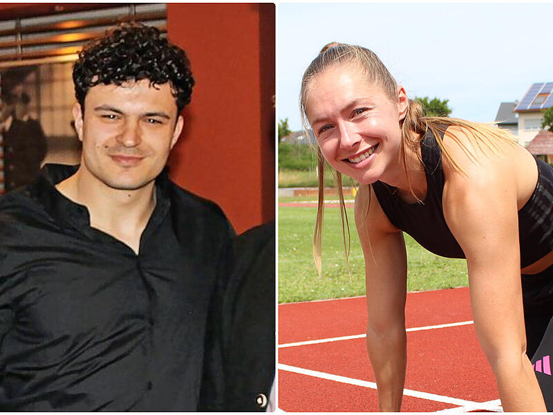 Zwei von vielen Franken, die zur Wahl des Sportlers des Jahres 2025 nominiert sind: Hammerwerfer Merlin Hummel und Läuferin Gina Lückenkemper.