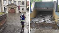 In M&uuml;nnerstadt wurde die Feuerwehr am Dienstag (14. Juli 2026) zu einer mit Wasser und Hagel vollgelaufenen Fu&szlig;g&auml;ngerunterf&uuml;hrung gerufen.
