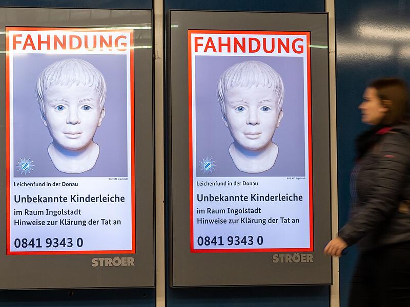 Digitales Fahndungsplakat nach Fund von totem Kind