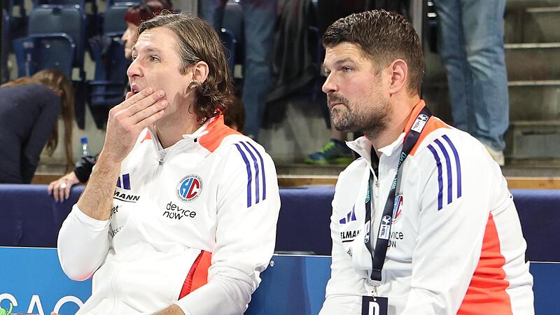 Wenig zufrieden: HCE-Cheftrainer Johannes Sellin und der Erlanger Kaderplaner Dr. Matthias Obinger