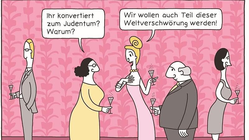 Die Klischees in den K&ouml;pfen halten sich hartn&auml;ckig: Katharina Greve lieferte das Titelbild f&uuml;rs Buch und die gleichnamige Ausstellung &bdquo;Antisemitismus f&uuml;r Anf&auml;nger&ldquo;.