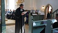 Pfarrer Georg Salzbrenner predigte während seines Abschiedsgottesdiensts in Vestenbergsgreuth.