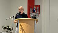 Sportlerehrung Münnerstadt 2025/2026 Der Vorsitzende des TSV Münnerstadt sowie Sportreferent des Stadtrats, Günter Scheuring sprach zu Beginn.