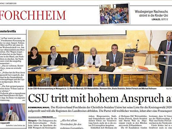 Eine Auswahl von Zeitungsartikeln des Fr&auml;nkischen Tags w&auml;hrend Hermann Ulms Amtszeit von 2014 bis heute.