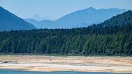 Niedrigwasser am Sylvensteinstausee Niedrigwasser am Sylvensteinstausee