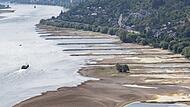 Extremes Niedrigwasser auf dem Rhein