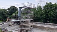 Der 10-Meter-Sprungturm wird denkmalgerecht saniert. Der 10-Meter-Sprungturm wird denkmalgerecht saniert.