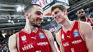 Werden beide weiter f&uuml;r die BMA365 Bamberg Baskets auflaufen: Richard Balint (rechts) und Daniel Keppeler.