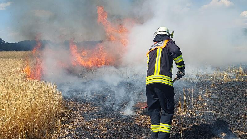 Das Feuer auf einem Feld in Melkendorf zerst&ouml;rte die Ernte im Wert von 16.000 Euro.