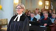 Pfarrerin Christine Jahn bei ihrer Entpflichtung in Baiersdorf.