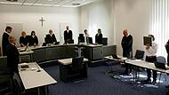 Die Prozessbeteiligten zu Beginn der Verhandlung am Montag, am rechten Bildrand der AngeklagteForchheim & Fränkische Schweiz Die Prozessbeteiligten zu Beginn der Verhandlung am Montag, am rechten Bildrand der AngeklagteForchheim & Fränkische Schweiz