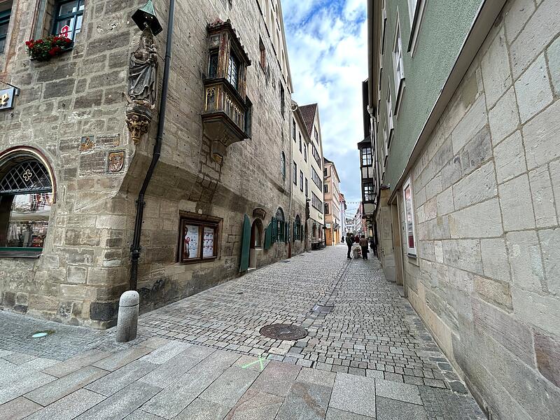 Blick vom Coburger Marktplatz in die Steingasse