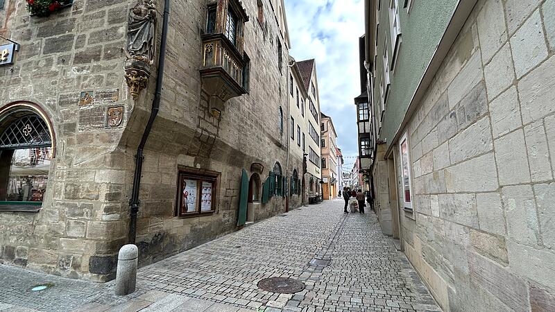 Steingasse Coburg Blick vom Coburger Marktplatz in die Steingasse