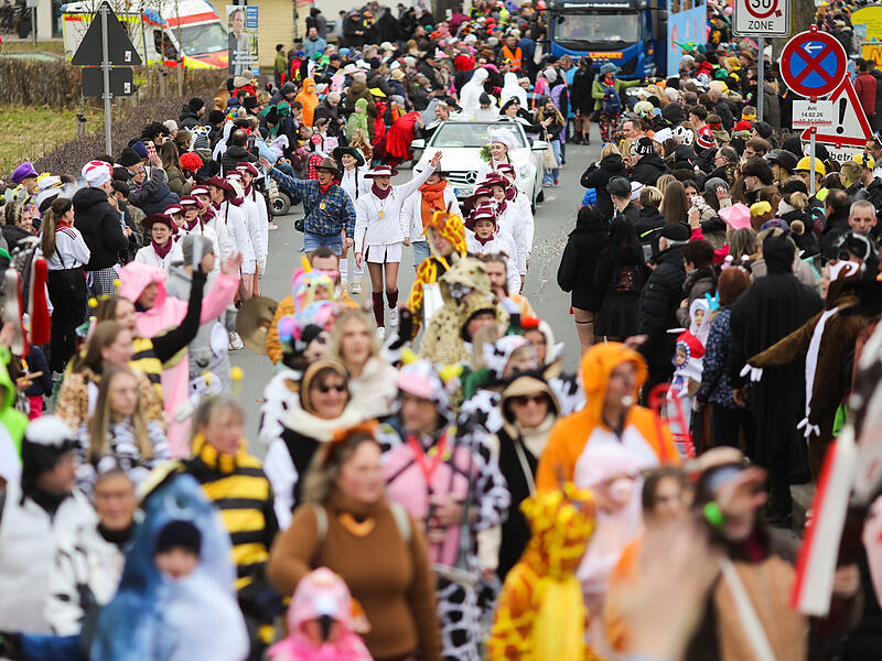 Bunt und fr&ouml;hlich: Der Faschingsumzug zog am Samstag durch Heroldsbach.