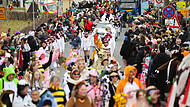 Bunt und fr&ouml;hlich: Der Faschingsumzug zog am Samstag durch Heroldsbach.