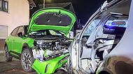 Unfall auf B85 in Stockheim: zwei Autos prallen zusammen