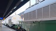 Gegen 7.30 Uhr am Donnerstagmorgen fuhr der Castor-Transport durch den Gemündener Bahnhof.