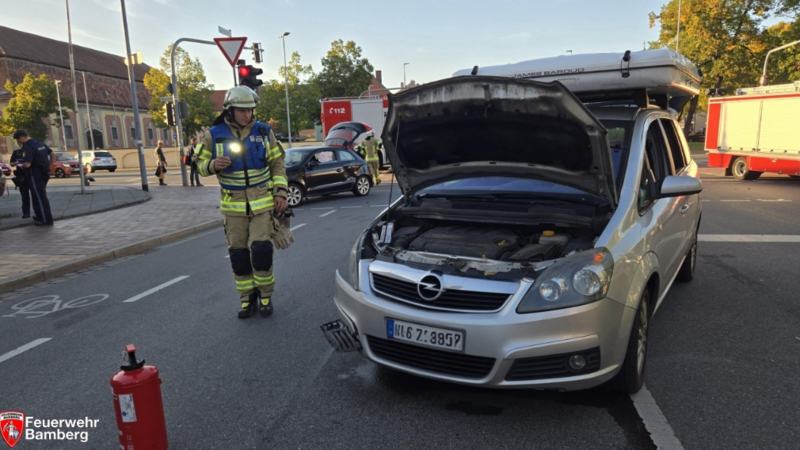 Unfall an Bamberger Kreuzung wegen tief stehender Sonne – drei Verletzte Unfall an Bamberger Kreuzung wegen tief stehender Sonne – drei Verletzte