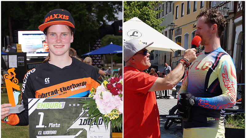Christian Rothenbach (rechts) und triumphierten in Trieb beim Enduro1-Rennen. Beide sprechen über ihre Bike-Leidenschaft. Christian Rothenbach (rechts) und Hanna Blochberger triumphierten in Trieb beim Enduro1-Rennen. Beide sprechen über ihre Bike-Leidenschaft.