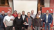 Die NGG ehrte treue Mitglieder (von links): Timo Schneider (NGG), Luitpold Hohner, Susanne Natter (NGG), Michaela Wiegand (Sprecherin NGG Ortsstelle Westoberfranken), Gerhard Seifert, Ernst Patz, Klaus Bogacki, Erika Freibott, Robert Linhardt, Mar...