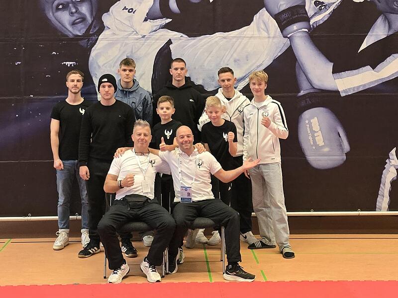 Harte Burschen: Die Wettkämpfer und Trainer des Kickboxteams Kainer können stolz auf ihre Leistungen sein.
