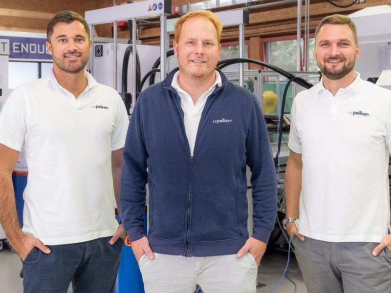 Wollen in absehbarer Zeit in neuen Räumen in Oberthulba durchstarten: Unser Foto zeigt (von links) die drei Psilkon-Geschäftsführer Patrick Buberl, Philipp Metz und Steffen Metz.