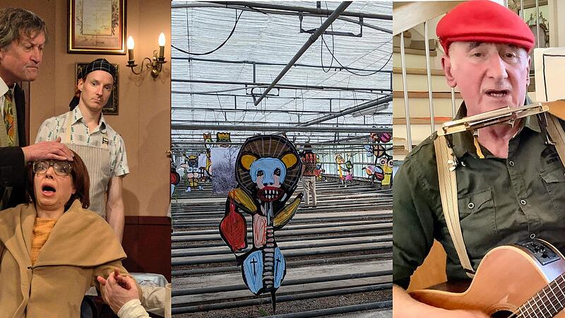 Sei es Theater (Links), bildende Kunst (Mitte) oder Mundartmusik (Rechts) &ndash; &bdquo;Eine Stunde Kultur&ldquo; soll ein buntes Format werden.